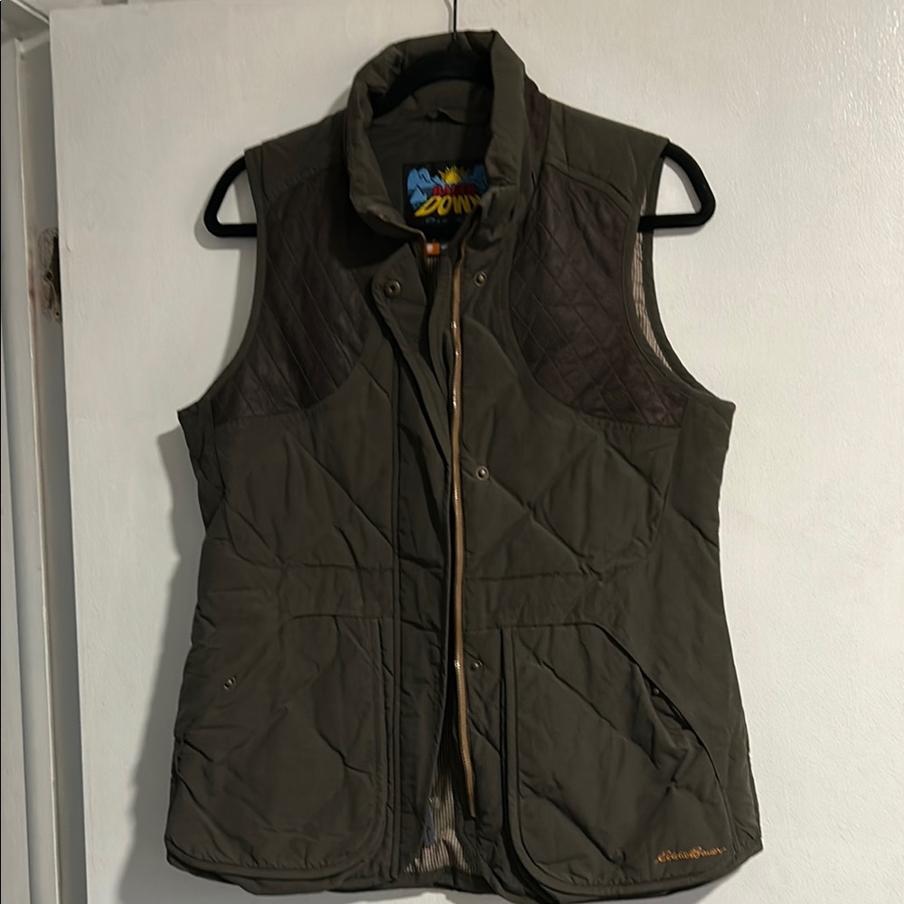 Vintage Eddie Bauer Olive Green Quilted Down Vest